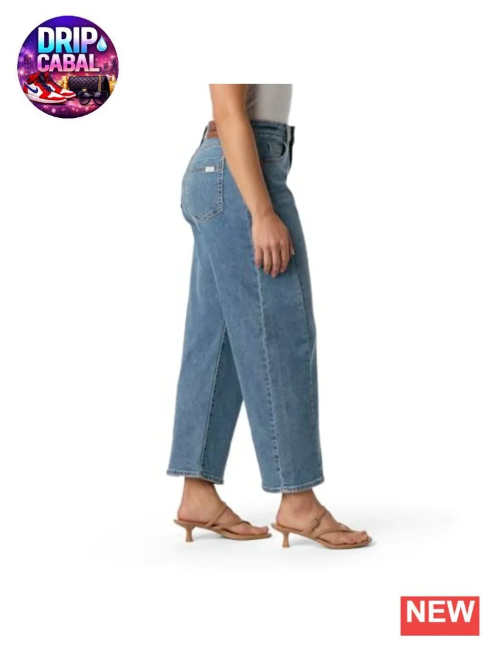 Heritage Barrel Jeans Mid Rise Stretch Denim Tapered Leg 27 Inseam